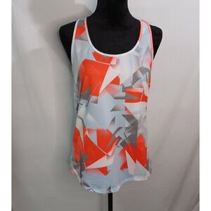 Women's Under Armour Gray & Orange Sheer Racerback Workout/Exercise Tank Size Sm